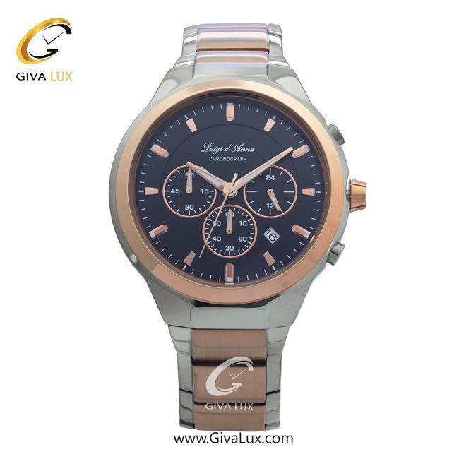 ساعت مچی اورجینال مردانه LdA سه موتوره کرنوگراف نقره ای-رزگلد | نقره ای-رزگلد| مشکی| کد رفرنس 2433